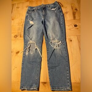 old navy og straight ripped blue jeans